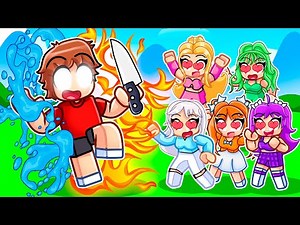 Roblox MM2 But I Have ELEMENTAL POWERS With MY CRAZY FAN GIRLS...