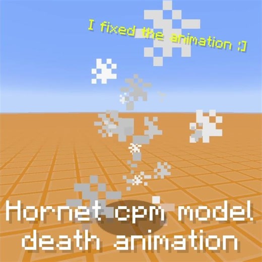 Minecraft Hornet cpm model death animation #minecraft #silksong #modded #shorts