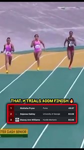 Nickisha Pryce, Dejanea Oakley and Stacey Ann Williams racing for the 400m title | Travis Miller
