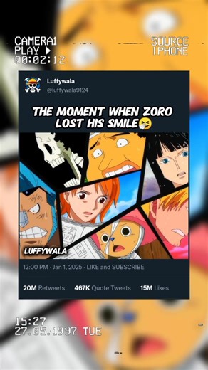 When zoro lost his smile🔥 || #zoro #shorts #onepiece #luffy #anime #nami