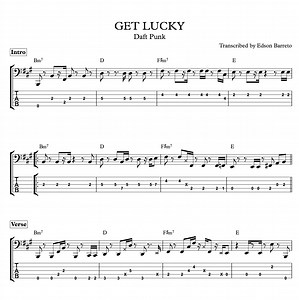 GET LUCKY (Daft Punk feat. Pharrell Williams) Bass Score & Tab Lesson - Edson Renato Vitti Barreto | Hotmart