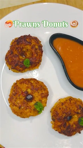 viral Prawn Donuts 🍩🦐#donuts #prawns #snacks #trending #ytshorts #viral #viralvideo #cooking #food