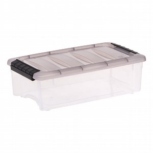 IRIS 5.8 Qt. Plastic Storage Bin with Lid, Stackable Storage Containers, Tote