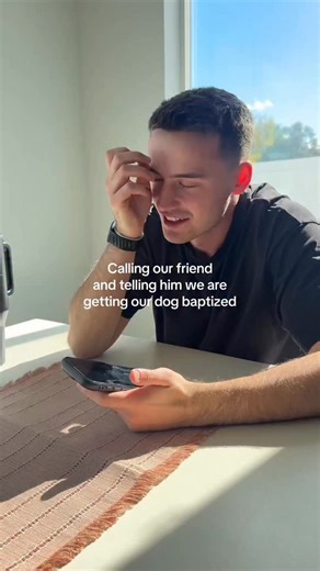 Sam & Jess on Instagram: "Anyone else free Saturday? 🤣 #joke #dogbaptism"