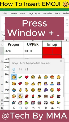 How To Insert EMOJI 😊 in MS Excel #ExcelTips #EmojiMagic #microsoftexcel #excelsolutions #mexcel