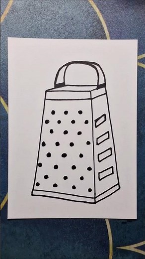 grater drawing, cheese grater drawing, how to draw a grater