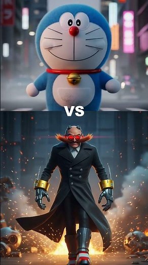 Doraemon vs Sonic, knuckles, shadow the hedgehog, Miles, Silver Sonic