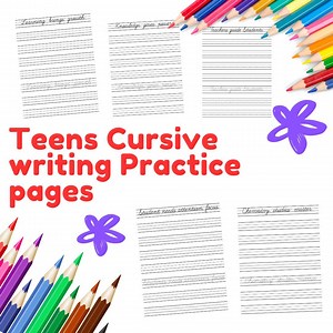 Teen Cursive Writing Workbook: Fun Practice Pages (digital Download) - Etsy