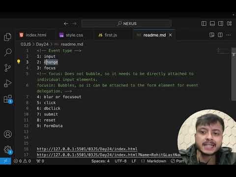 078 JavaScript Lecture 24 Forms in JS VIDEO