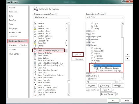 How to Share Workbook using Sharing Workbook Legacy