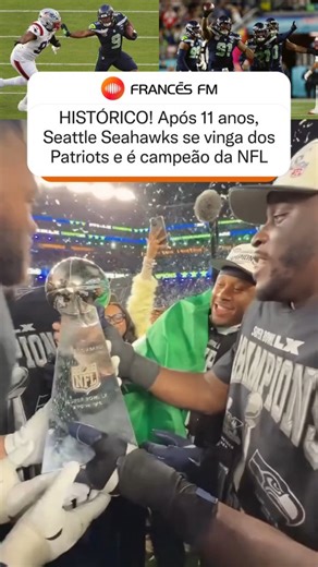 Rede Francês FM | Brasil on Instagram: "Depois de 11 anos, a revanche enfim foi conquistada. Com uma atuação defensiva dominante, o Seattle Seahawks venceu o New England Patriots por 29 a 13, na noite deste domingo (8), no Levi’s Stadium, em Santa Clara, na Califórnia, e ficou com o título do Super Bowl LX. O resultado teve um gosto especial para a franquia, que se vingou da derrota sofrida na decisão de 2015. Superior durante toda a partida, Seattle controlou as ações e contou com grande atuaçã
