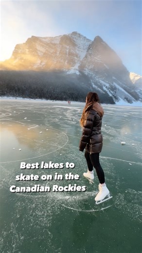 The Canadian Rockies are home to some of the most incredible wild ice skating on the planet. Louise Tuck shares a few of the best lakes to skate on this winter.❄️⛸️ 📍Peyto Lake: You’ve probably seen photos of this incredible blue-green lake in the summer, but nothing compares to actually skating on it. The ice is crystal clear and seeing the logjams underneath makes it a surreal experience for wild ice skaters. 📍Lake Louise: There’s nothing like skating on one of the most iconic lakes in the w