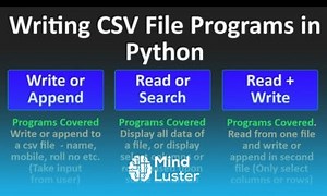 Mind Luster - Learn Practice programs on CSV File Handling in Python
