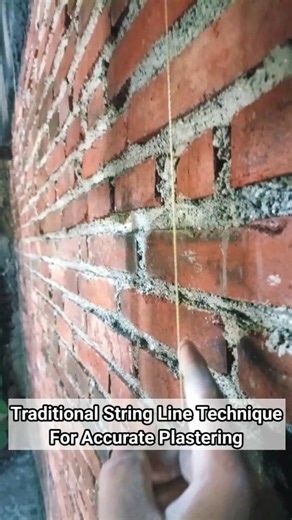String Line Plastering,Simple but Powerful #construction #stringbuilder #wall