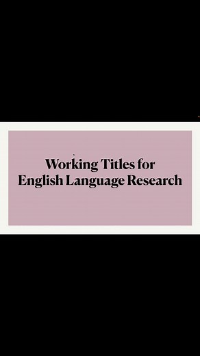 Research Titles Related to English Language Teaching and Learning