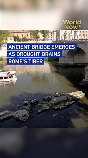 Ancient bridge emerges as drought drains Rome's Tiber #worldnow