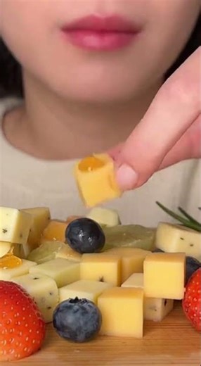 Cheese Cubes & Fruit Eating ASMR | Realistic Eating Sounds