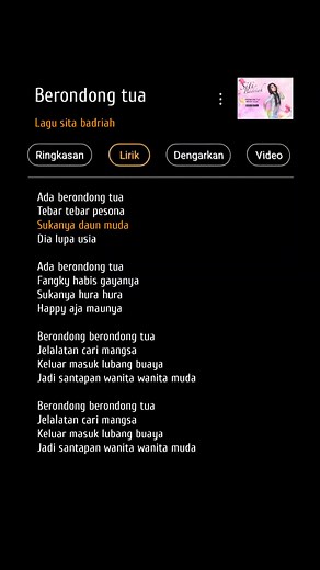 Lirik Lagu Berondong Tua oleh Siti Badriah