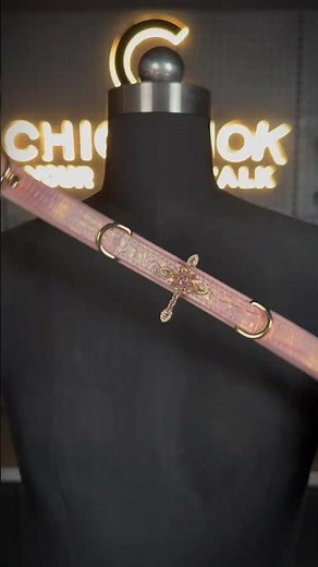 Pink cross collar with soft gothic styling