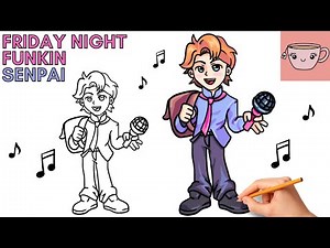How To Draw Friday Night Funkin Senpai | FNF | Easy Step By Step Drawing Tutorial