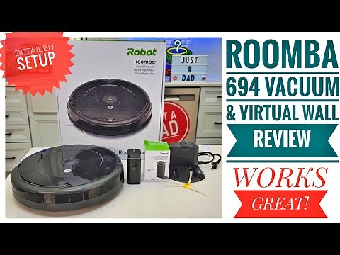 Unboxing and Setup of iRobot Roomba 694 Robot Vacuum with Virtual Wall Setup