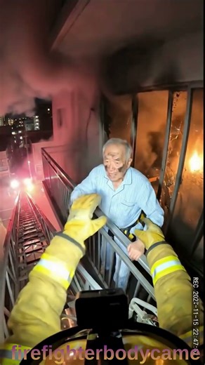 HERO Firefighter rescues person trapped in burning house