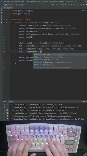 How to add a border to a component in a Java GUI in one line of code