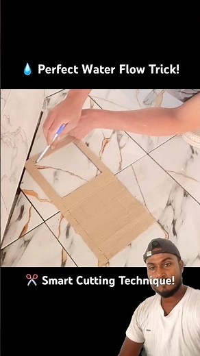 How to Cut Floor Tiles for Bathroom Water Flow | Smart Tile Cutting Idea #sorts #tiles #tilingtips