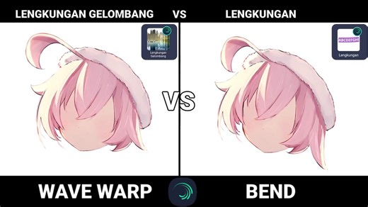 Perbandingan Lengkungan Gelombang dan Wave Warp di Alight Motion