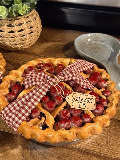 Handmade Faux Cherry Pie Decor – Fake Bake Cherries Rustic Farmhouse Kitchen Display Prop - Etsy
