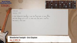 🎸 Wonderful Tonight - Eric Clapton Guitar Backing Track with chords and lyrics Chords - ChordU