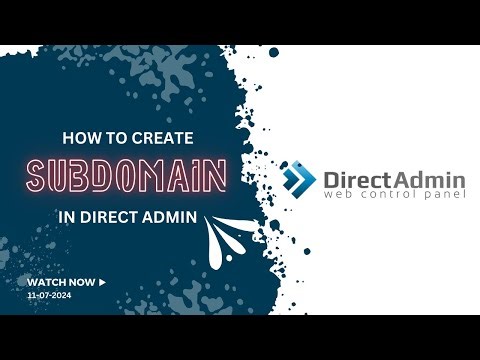 How to create a subdomain in Direct Admin | Making subdomain live