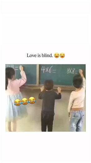 sand paper on Instagram: "The post features a classic viral video of Chinese schoolchildren erasing parts of correct math equations (4×6=24 and 8×8=64) to form characters for "love is blind" in Mandarin, captioned with laughing emojis to emphasise the playful pun. - Shared by mem.ezarella77 whose bio highlights sharing uplifting old viral clips, the post has quickly amassed 2,499 likes and 263,000 views since 20 December 2025, reflecting its timeless comedic charm. - Thread replies amplify the h