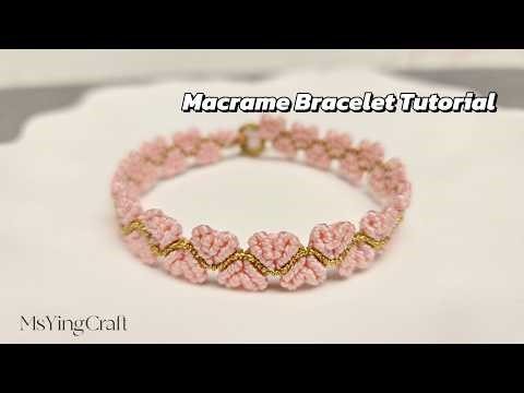 Heart Macrame Bracelet Tutorial 26033 Cute DIY Jewelry