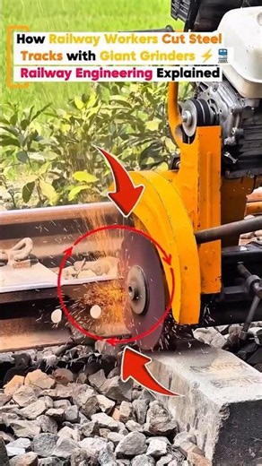 How Railway Workers Cut Steel Tracks with Giant Grinders #GrindingMachine