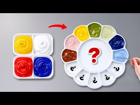 Create 13 Stunning Colors from Just 4 Primary Colors | Satisfying Color Mixing
