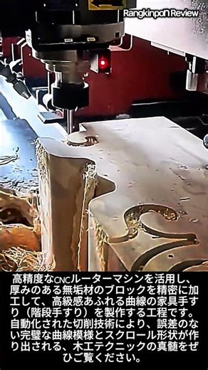 自動化CNC木工機械による精密な無垢材切削プロセス #worker #process #router #furniture #craftsman