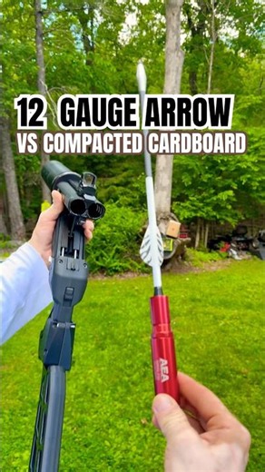 .72 cal magnum harpoon VS cardboard with arrow