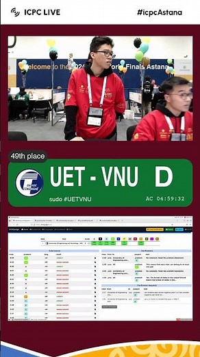 UET - VNU solves problem D at 4:59:32 -- the last successful submission of #ICPCAstana