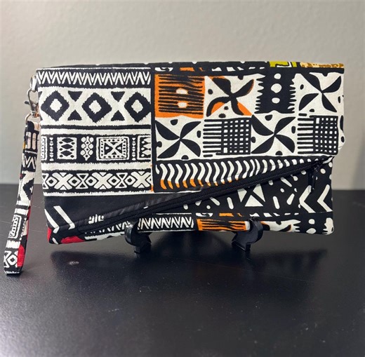 Handmade African Print Fold-over Clutch | 100% Cotton | Zippered Wristlet Purse - Etsy