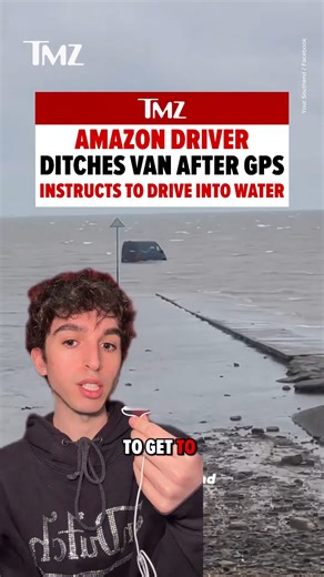 Amazon driver follows GPS… straight into rising water.😬 | TMZ