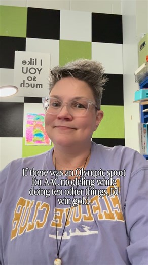 Kim | Adapted by Kimmie D | If there was an Olympic sport for AAC modeling while doing ten other things, I’d win gold. 🥇 Because in a real special ed classroom, I’m... | Instagram