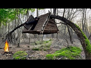 494K views · 2.2K reactions | Building a Flying Treehouse Is a Reliable Way to Survive a Wild Boar Den Cre:@botanik6140 #bushcraft #survival #shelter #dugout #shelter #camping #outdoor #living #asmr #cozy #fireplace #winter #shelter #winter #camping #solo #camping | Garden Mind | Facebook