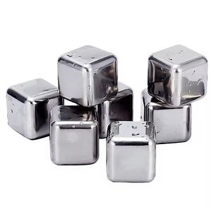 [Hot Item] Bar Refreezable Icecubes Stainless Steel Ice Block Metal Reusable Ice Cubes for Drinks Whiskey Wine