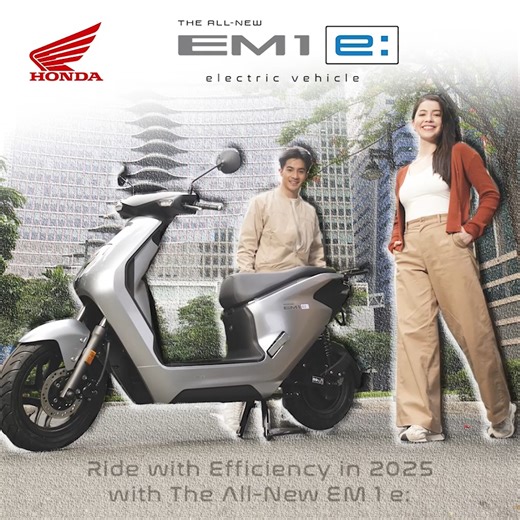16K views · 100 reactions | Start your 2025 with a ride that has zero carbon emission and sustainability. The All-New EM1 e: is equipped with stylish yet eco-friendly ride. What are you waiting for? Get yours now! #EM1e: #ElectricVehicle #HondaPH | Honda Philippines, Inc. | Facebook