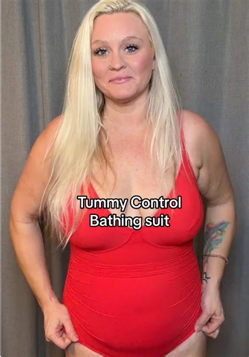 This swimsuit gives shape, support, and confidence. Tummy control without the stiff, uncomfortable feeling. #bathingsuit #summerready #bathingsuits #tummycontrol #tummycontrolbathingsuit