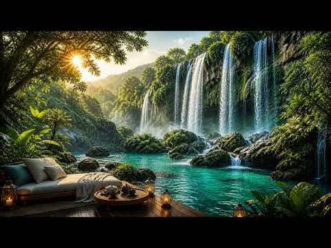 Waterfall Sounds for Sleep (8 Hours) 💧 Relaxing Nature White Noise