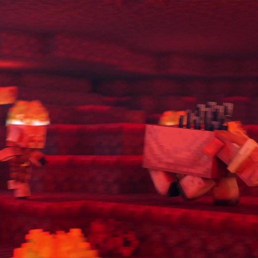 Hoglin Escapes Piglin in Exciting Minecraft Animation