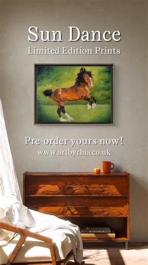 Introducing my limited edition Gilcee prints of Sun Dance! Only 20 available , each individually numbered and signed, complete with their own certificate of authenticity. Your chance to own an exclusive piece of art from myself to add to your collection. #equestrianartwork #limitedition #collectorsedition | Art by Rhia - Artist of the Equines