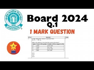 Q.1.A single displacement reaction is represented below.PQ + R ---- PR + Q #numerical #board2024